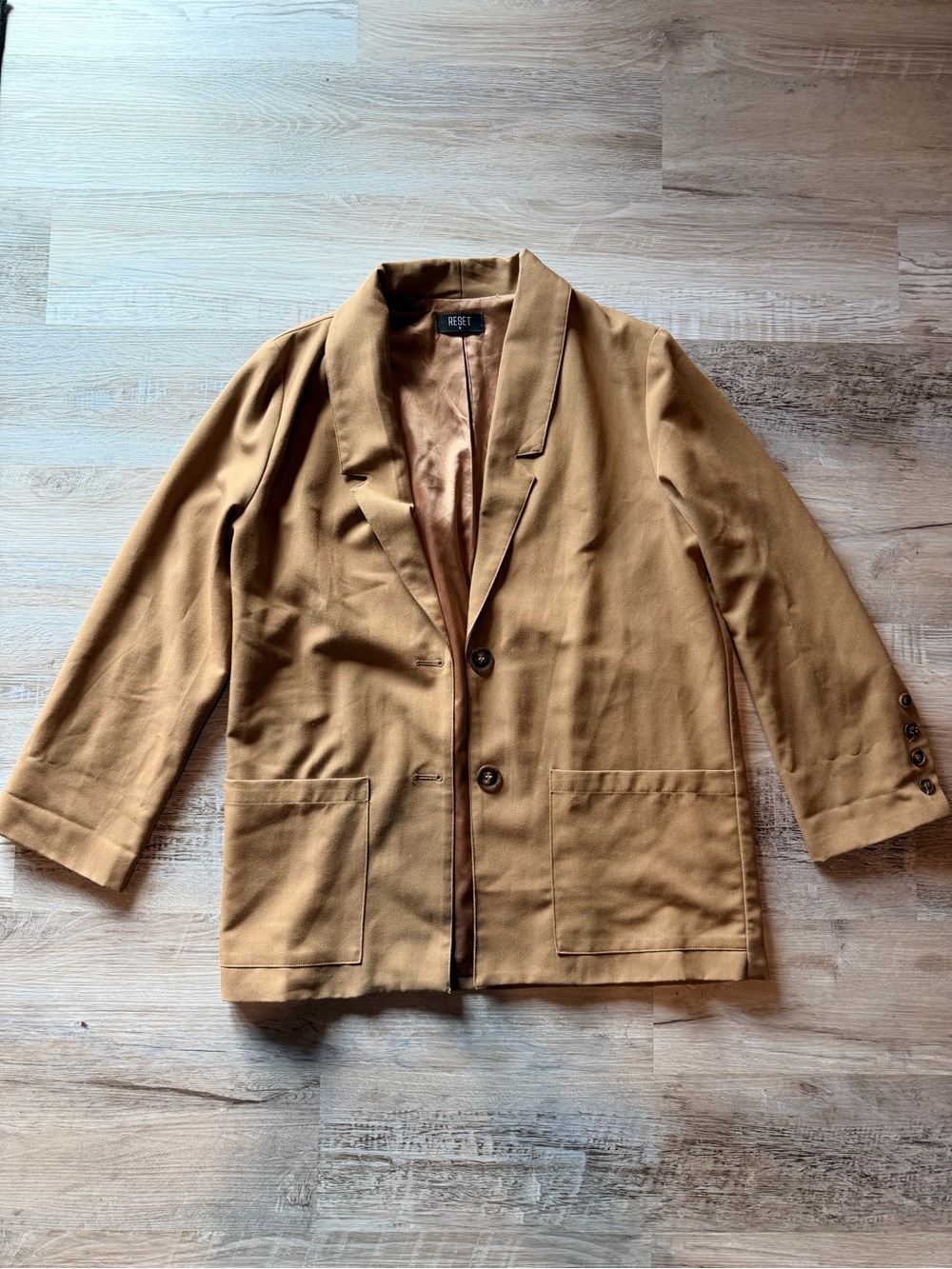 RESET Women’s tan/Brown Lightweight Blazer Jacket